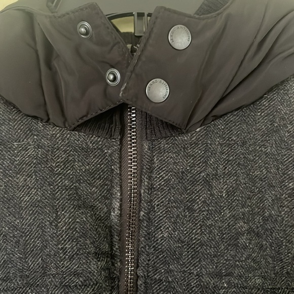 Marc Anthony Men’s Quilted Puffer Jacket Wool Herringbone Black XXL Hooded - Picture 5 of 16